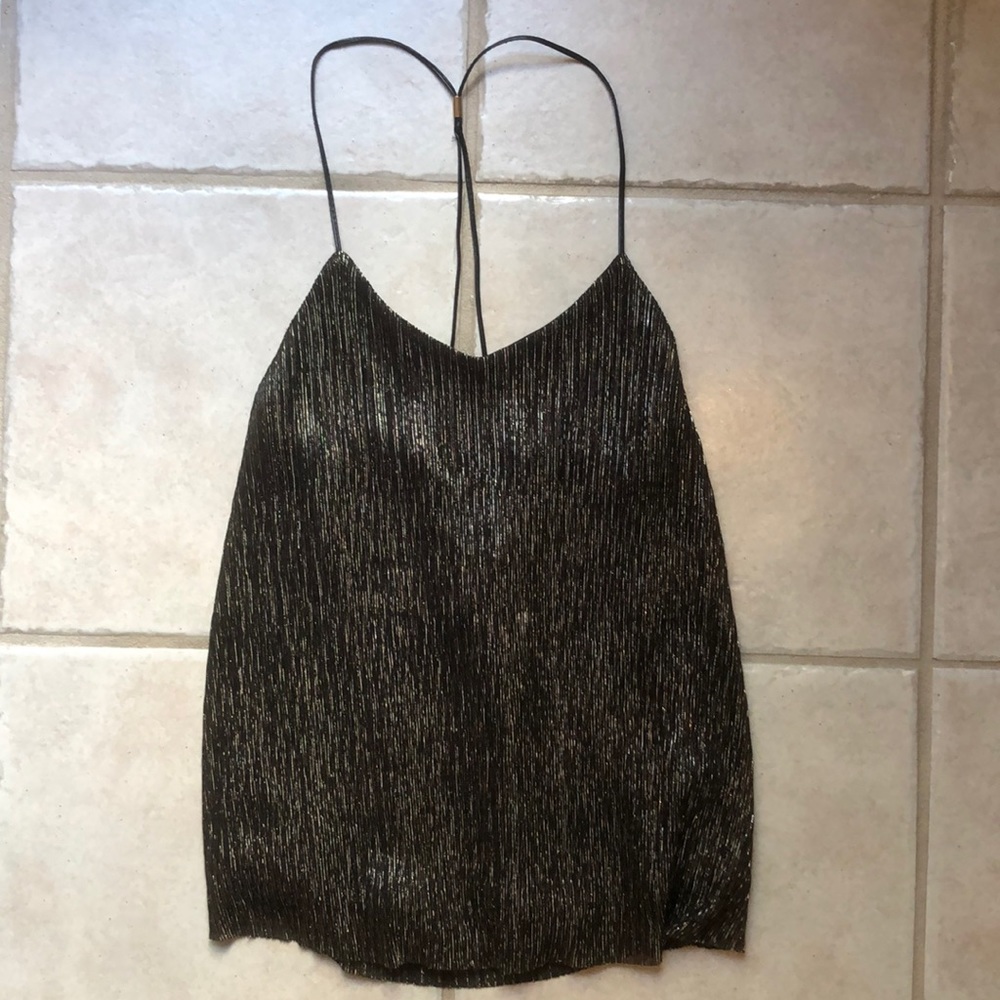 Express black and gold sleeveless top